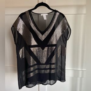 Sheer sparkly shift top